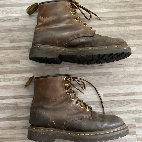 DOC MARTENS CRAZY HORSE 1460 LEATHER BROWN BOOTS 41 UNISEX-SEE DESCRIPTION - Picture 4 of 5